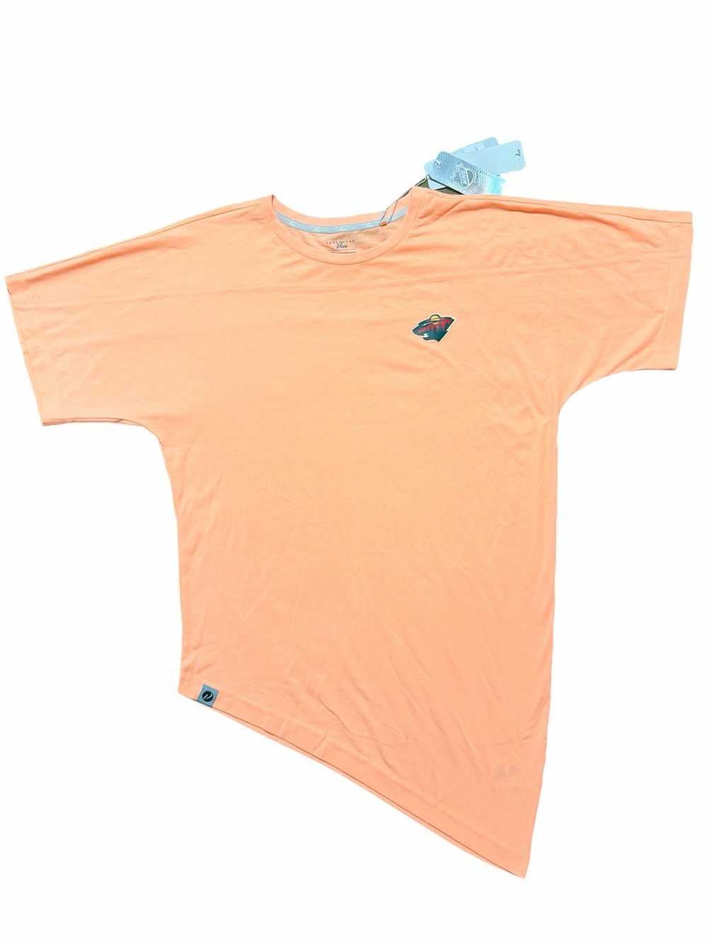 NHL Levelwear Minnesota Wild Women's Asymmetrical T-Shirt, Peach NWT